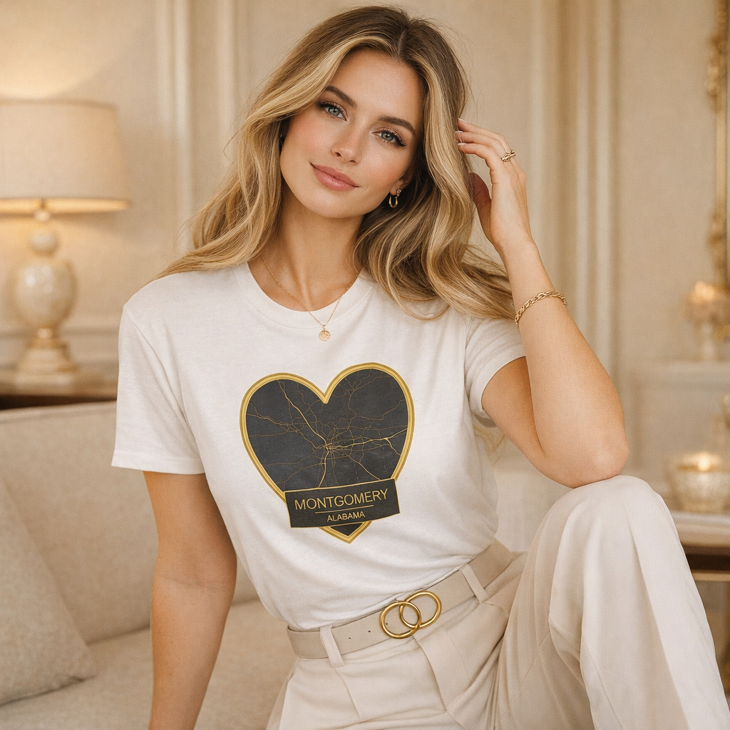 Visit Montgomery, Alabama - Heart Map Tee
