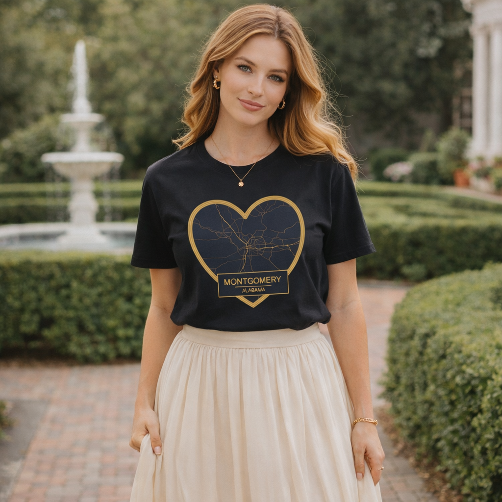 Visit Montgomery, Alabama - Heart Map Tee